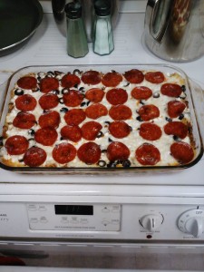 My Pizza Casserole that I am about ready to get into.